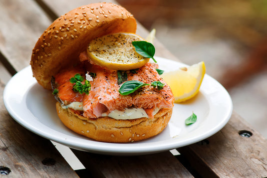 Salmon Burger with Dill sauce